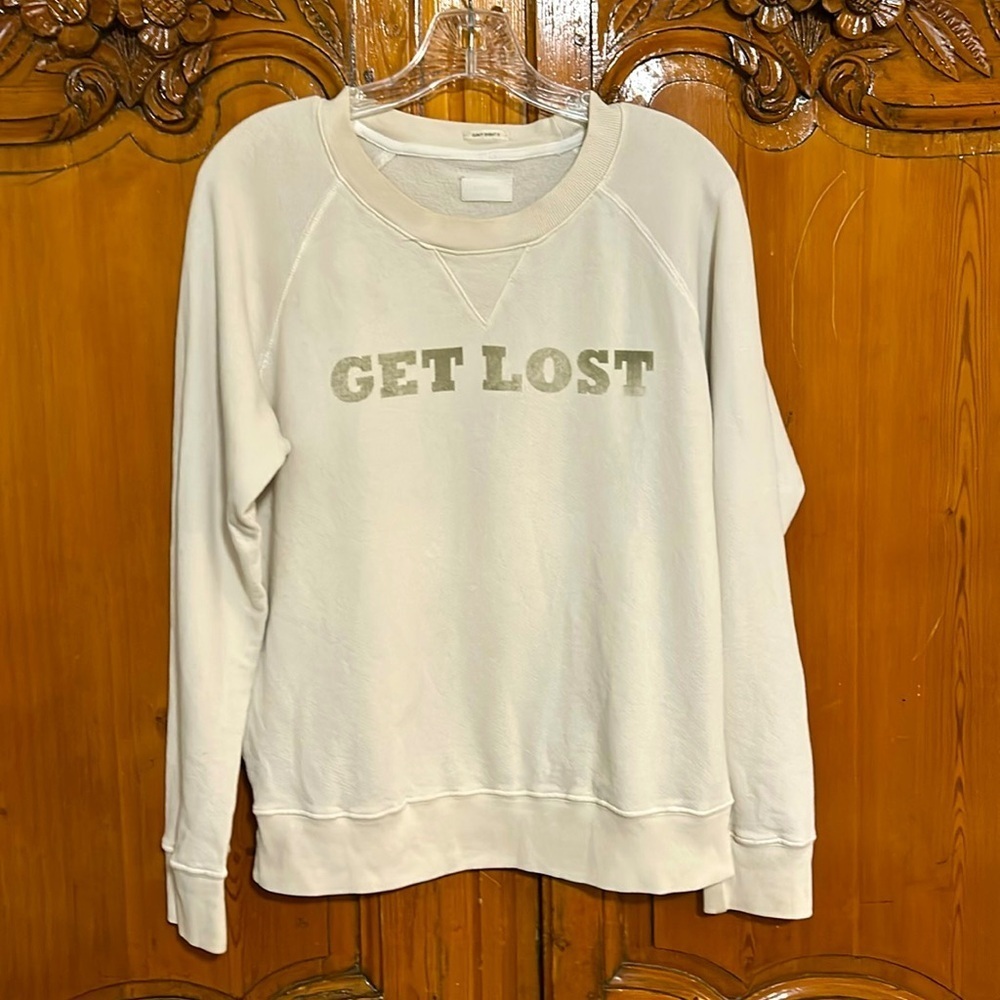 Mother Don’t Sweat It “Get Lost” Graphic Sweatshirt in Chalk White